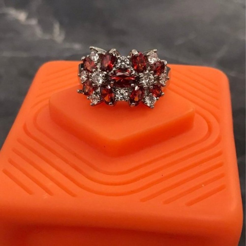 Size 9 Ruby Sterling Silver Ring /925